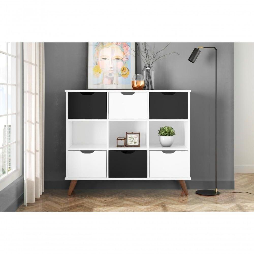 Nicho Organizador Branco Retrô (1478.69) + Kit 3 Gavetas Brancas (1479.5) + Kit 3 Gavetas Pretas (1479.37) - 5