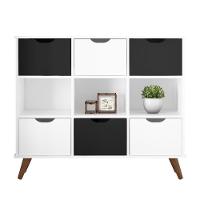 Nicho Organizador Branco Retrô (1478.69) + Kit 3 Gavetas Brancas (1479.5) + Kit 3 Gavetas Pretas (1479.37) - 3