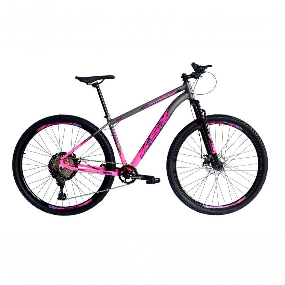 Bicicleta Aro 29 Ksx Sd7 12v Garfo Com Trava K7 11/50 Freios Hidráulicos Kit 1x12 - Rosa/grafite Tam. 19 - 1