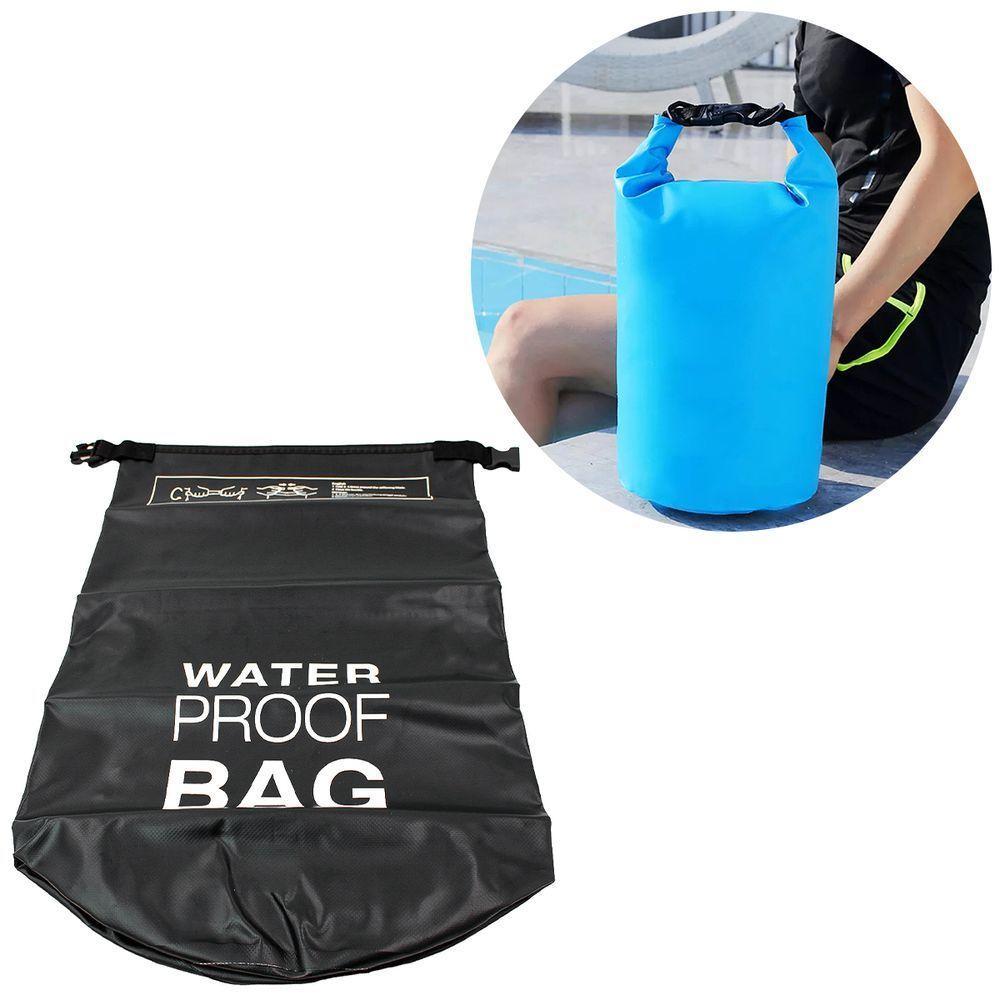 Bolsa Mochila Impermeavel Saco Estanque 5 Litros Camping Bag Preto - 2