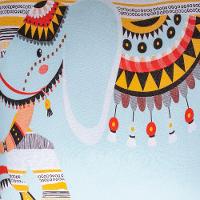 Fronha Portallar Malha 100% Algodão Estampa Localizada Safari 48cmx68cm Branco - 2