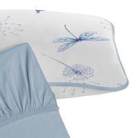 Jogo De Cama Tecebem Solteiro Malha 100% Algodão Karen 2 Peças Premium Azul - 2