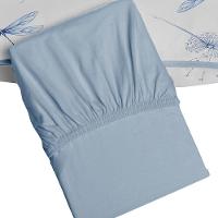 Jogo De Cama Tecebem Solteiro Malha 100% Algodão Karen 2 Peças Premium Azul - 3