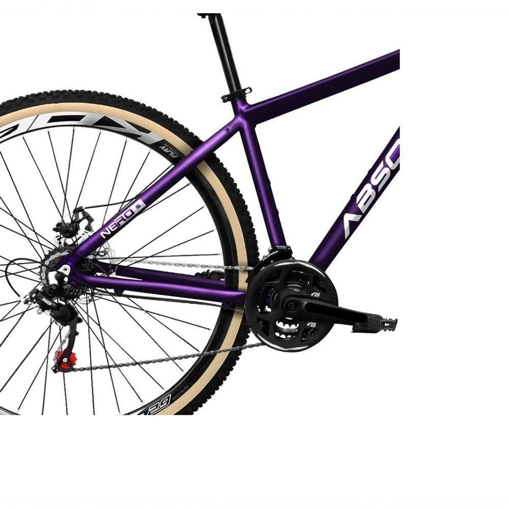 Bicicleta Aro 29 Absolute Nero 5 Alumínio 2x9 18v K7 Freios Hidráulicos Garfo Com Trava Pneu C/faixa - Roxo Tam.17 - 2