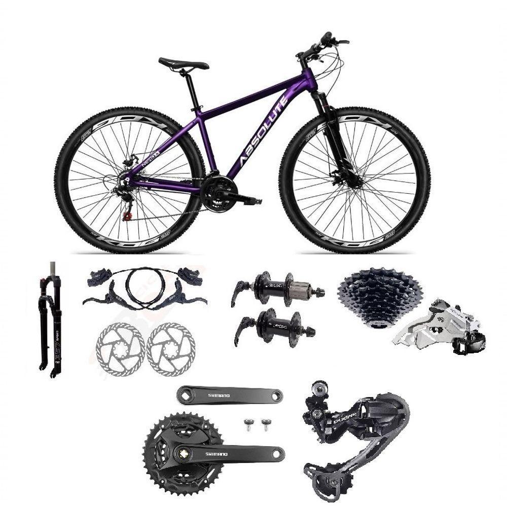 Bicicleta Aro 29 Absolute Nero 5 Câmbios Shimano Deore E Altus 27v Freio Hidraulico Garfo C/trava -roxo Tam.17 - 1