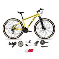 Bicicleta Aro 29 Absolute Nero 5 Alumínio 2x9 18v K7 Freios Hidráulicos Garfo Com Trava Pneu C/faixa - Amarelo Tam.17 - 1