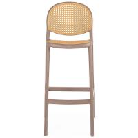 Kit 5 Banqueta Alta Com Encosto Roma Em Polipropileno Cozinha/bancada - Marrom Claro - 3