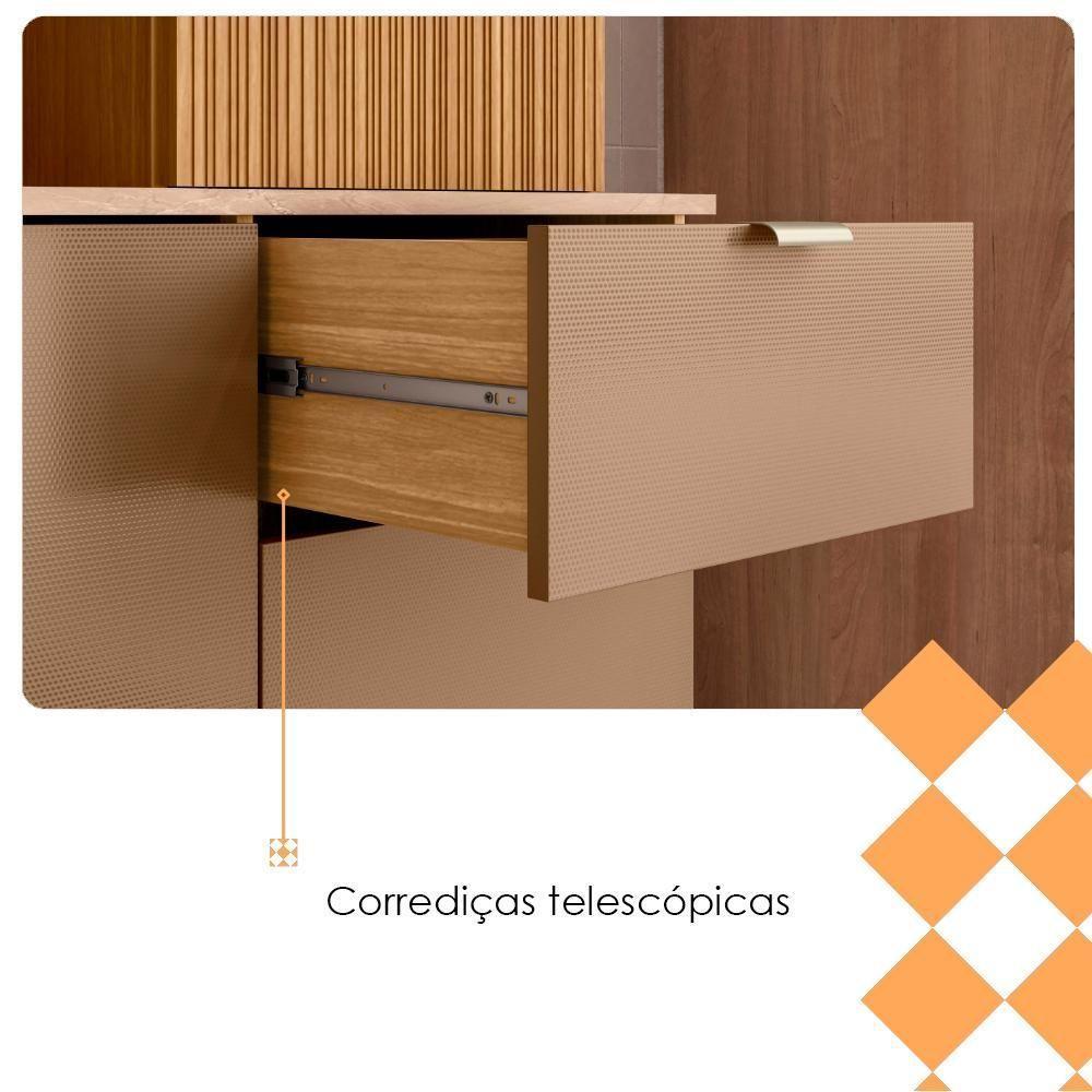 Cozinha Compacta 8 Portas 1 Gaveta 161 Cm Slow Freijo Vanilla Cp Riscatto - 7