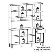 Cozinha Compacta 8 Portas 1 Gaveta 161 Cm Slow Freijo Vanilla Cp Riscatto