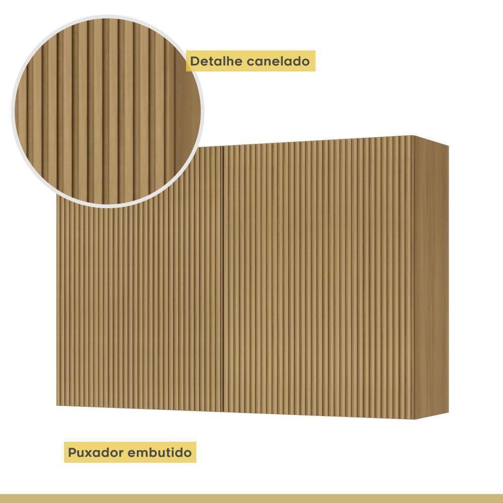 Armário Aéreo 2 Portas 120cm 100% Mdf Rainha Nature Nesher - 3
