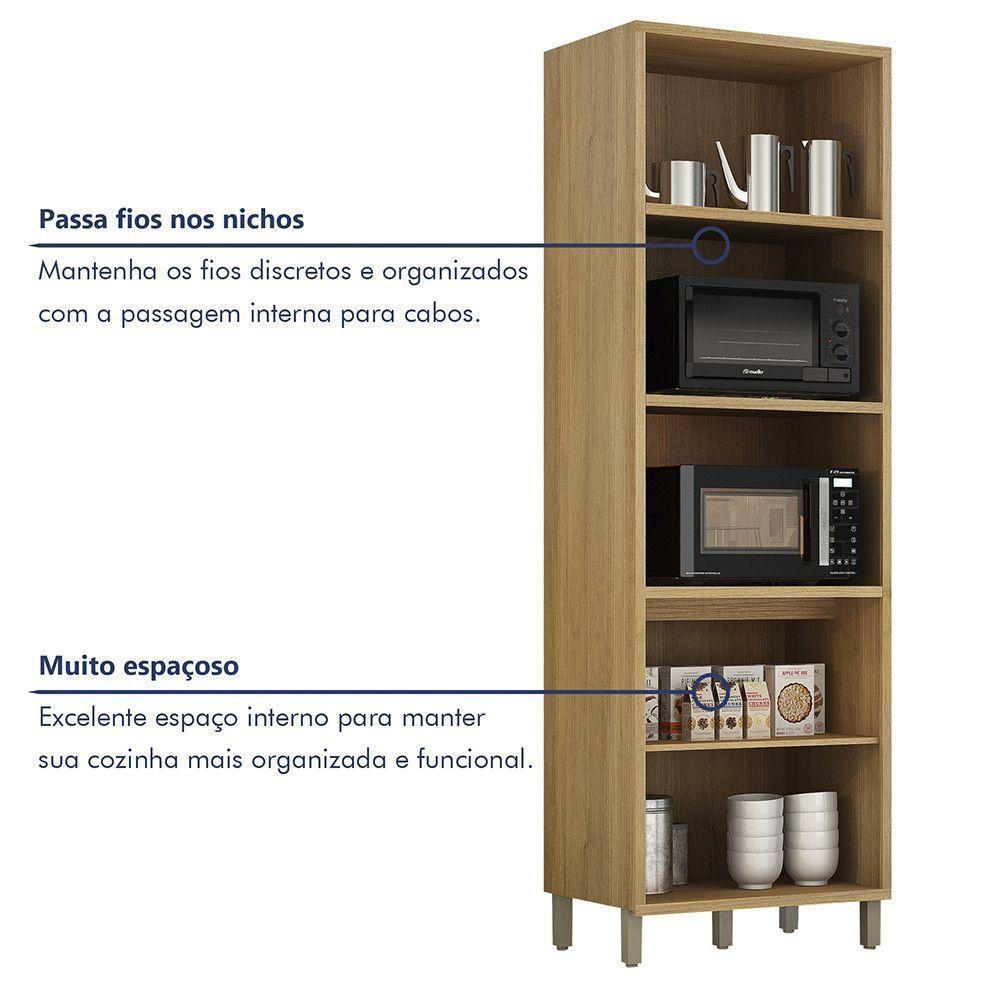 Paneleiro Com 2 Nichos 4 Portas Torino Valdemoveis Cinamomo/grafite - 5