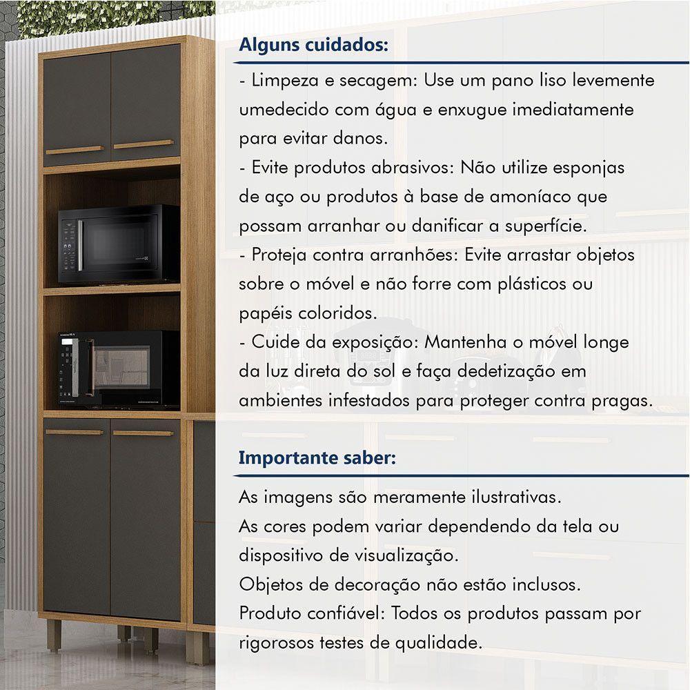 Paneleiro Com 2 Nichos 4 Portas Torino Valdemoveis Cinamomo/grafite - 7