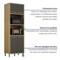 Paneleiro Com 2 Nichos 4 Portas Torino Valdemoveis Cinamomo/grafite - 2