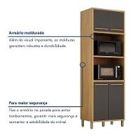 Paneleiro Com 2 Nichos 4 Portas Torino Valdemoveis Cinamomo/grafite - 3