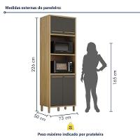 Paneleiro Com 2 Nichos 4 Portas Torino Valdemoveis Cinamomo/grafite - 6
