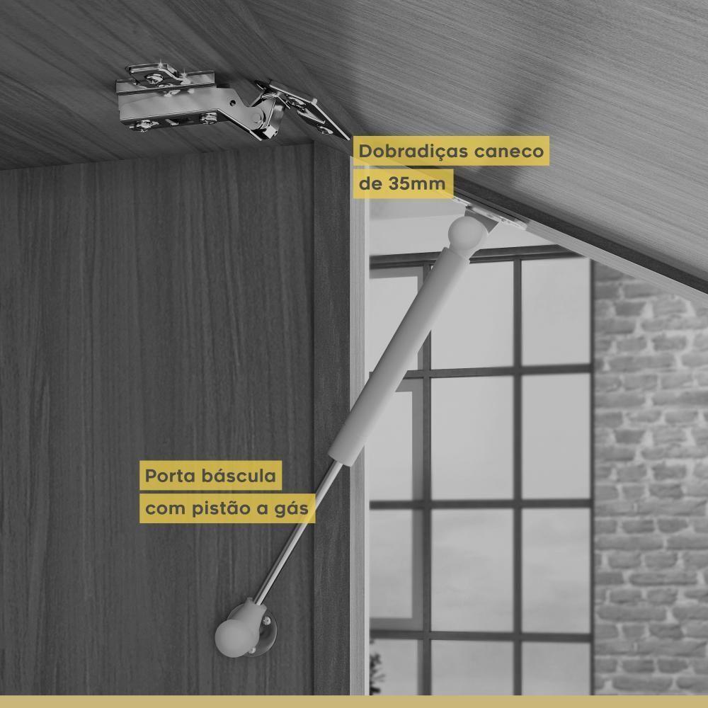 Paneleiro Torre Quente 2 Portas 1 Gaveta Princesa Freijó/off White Nesher Móveis - 6