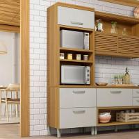 Paneleiro Torre Quente 2 Portas 1 Gaveta Princesa Freijó/off White Nesher Móveis - 1