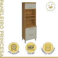 Paneleiro Torre Quente 2 Portas 1 Gaveta Princesa Freijó/off White Nesher Móveis - 2