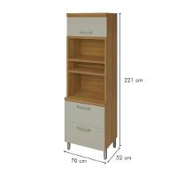 Paneleiro Torre Quente 2 Portas 1 Gaveta Princesa Freijó/off White Nesher Móveis