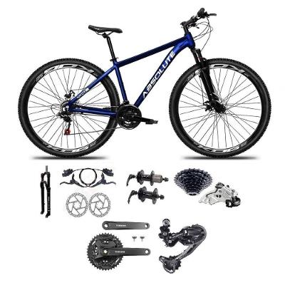 Bicicleta Aro 29 Absolute Nero 5 Câmbios Shimano Deore E Altus 27v Freio Hidraulico Garfo C/trava -azul Tam.15