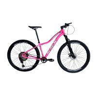 Bicicleta Aro 29 Ksx Sd7 Feminina 12v Garfo Com Trava K7 11/50 Freios Hidráulicos Kit 1x12 - Rosa/branco Tam. 17 - 1