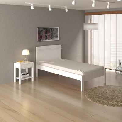 Cama De Solteiro Para Colchão 88 X 188 Cm Cr35014 Branca
