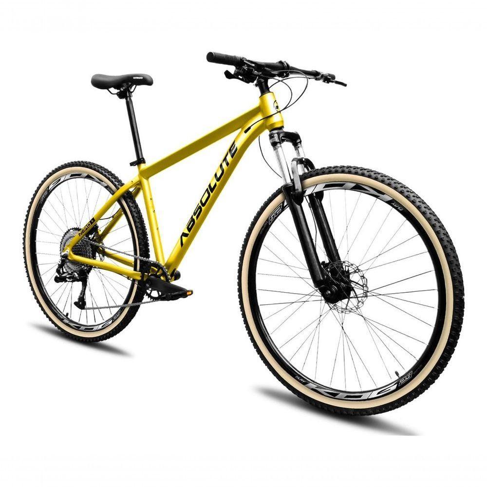 Bicicleta Aro 29 Absolute Nero 5 Aluminio 12v Garfo C/trava K7 Freios Hidráulicos Kit 1x12 Pneu C/faixa - Amarelo Tam.19 - 1