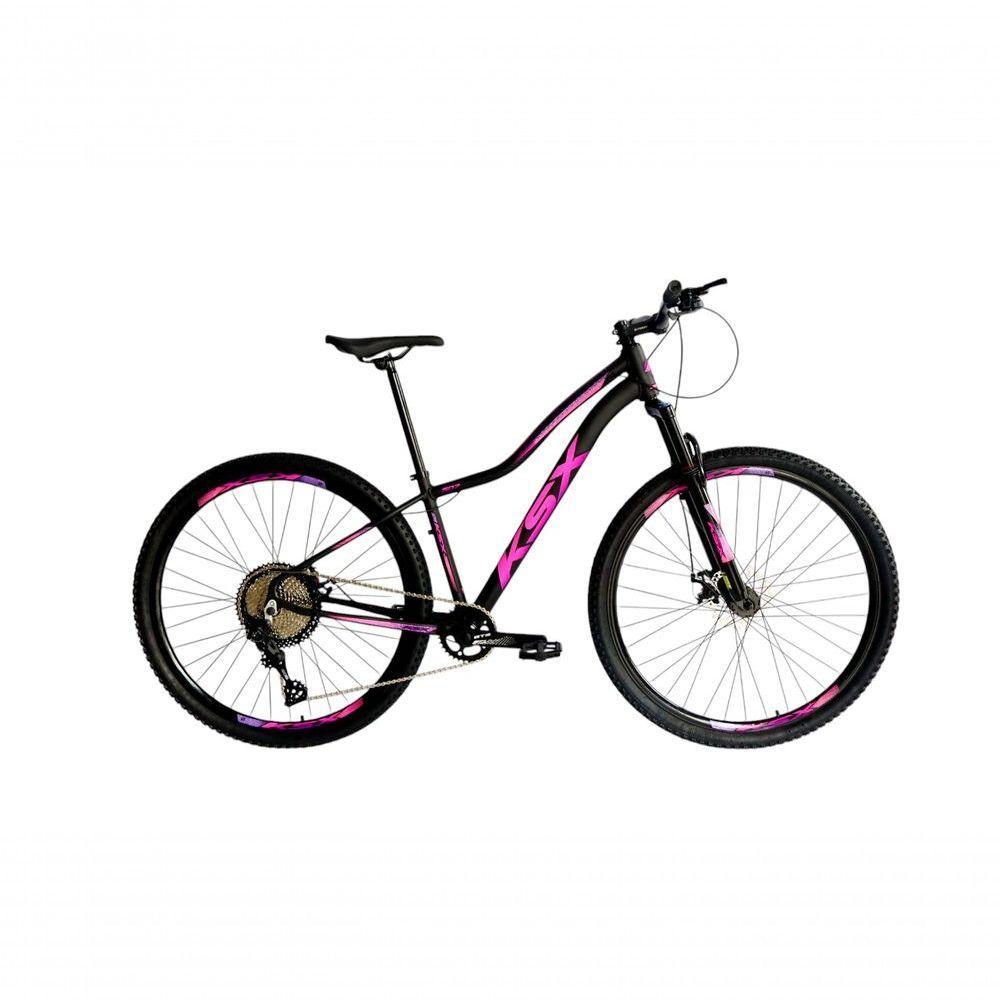Bicicleta Aro 29 Ksx Sd7 Feminina 12v Garfo Com Trava K7 11/50 Freios Hidráulicos Kit 1x12 - Preto/rosa/violeta Tam. 15 - 1