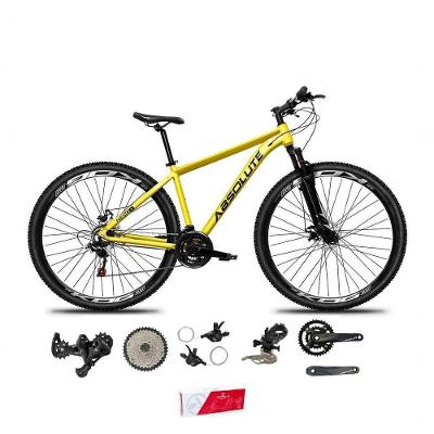 Bicicleta Aro 29 Absolute Nero 5 Alumínio 2x9 18v K7 Freios Hidráulicos Garfo Com Trava - Amarelo Tam.21