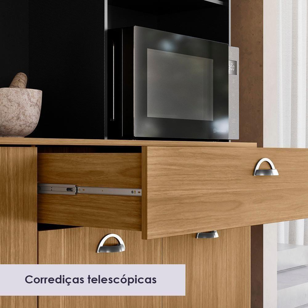 Cozinha Compacta 8 Portas 1 Gaveta 182 Cm Core Freijo Nero Ktp - 6