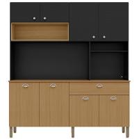 Cozinha Compacta 8 Portas 1 Gaveta 182 Cm Core Freijo Nero Ktp - 1