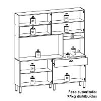 Cozinha Compacta 8 Portas 1 Gaveta 182 Cm Core Freijo Nero Ktp