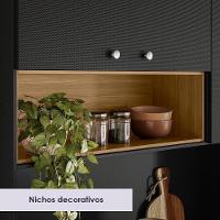 Cozinha Compacta 8 Portas 1 Gaveta 182 Cm Core Freijo Nero Ktp - 8