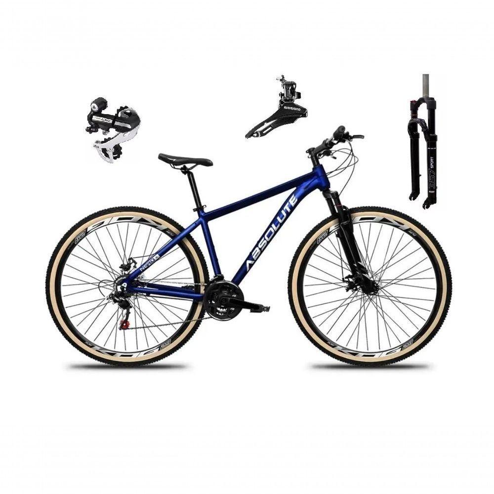 Bicicleta Aro 29 Absolute Nero 5 Câmbio Shimano 24v Acera K7 Garfo Trava Freio A Disco Pneu C/faixa - Azul Tam.15 - 1