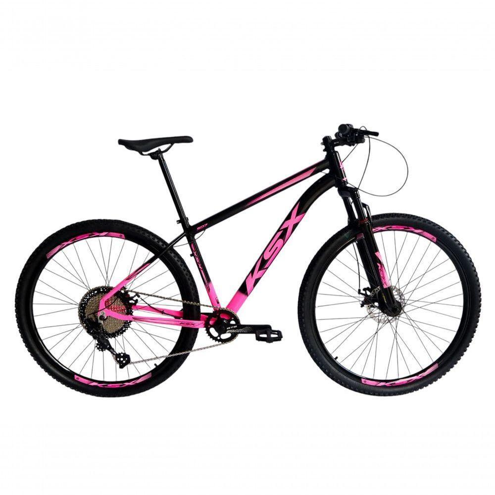 Bicicleta Aro 29 Ksx Sd7 12v Garfo Com Trava K7 11/50 Freios Hidráulicos Kit 1x12 - Rosa/preto Tam. 19 - 1