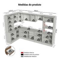 Armário De Cozinha Completa De Canto 100% Mdf 447 Cm Smart Madesa 02 Branco/rustic/crema - 3