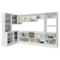 Armário De Cozinha Completa De Canto 100% Mdf 447 Cm Smart Madesa 02 Branco/rustic/crema - 5