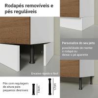 Armário De Cozinha Completa De Canto 100% Mdf 447 Cm Smart Madesa 02 Branco/rustic/crema - 9