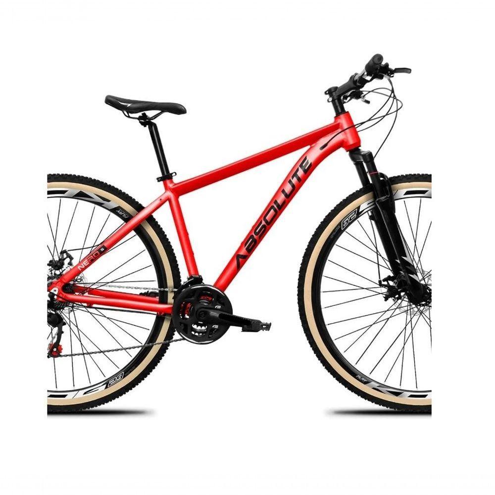 Bicicleta Aro 29 Absolute Nero 5 Alumínio 2x9 18v K7 Freios Hidráulicos Garfo Com Trava Pneu C/faixa - Vermelho Tam.21 - 3