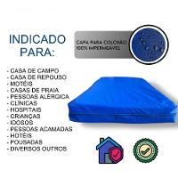 Capa Impermeável Para Colchão Casal Feita Em Napa Hospitalar - 138x188x20cm Azul - 3
