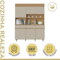 Cozinha Realeza 160 Cm 5 Portas 2 Gavetas 100% Mdf Realeza Carvalho/greige Nesher - 2