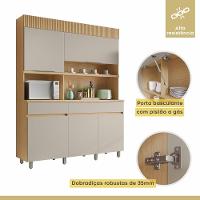 Cozinha Realeza 160 Cm 5 Portas 2 Gavetas 100% Mdf Realeza Carvalho/greige Nesher - 3