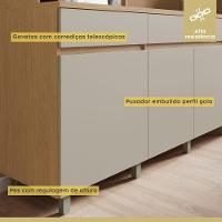 Cozinha Realeza 160 Cm 5 Portas 2 Gavetas 100% Mdf Realeza Carvalho/greige Nesher - 7