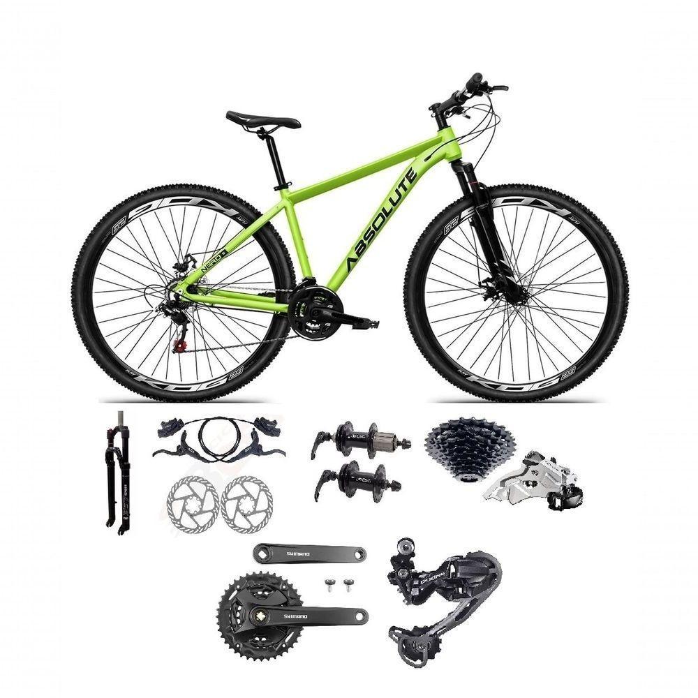 Bicicleta Aro 29 Absolute Nero 5 Câmbios Shimano Deore E Altus 27v Freio Hidraulico Garfo C/trava -verde Tam.19 - 1