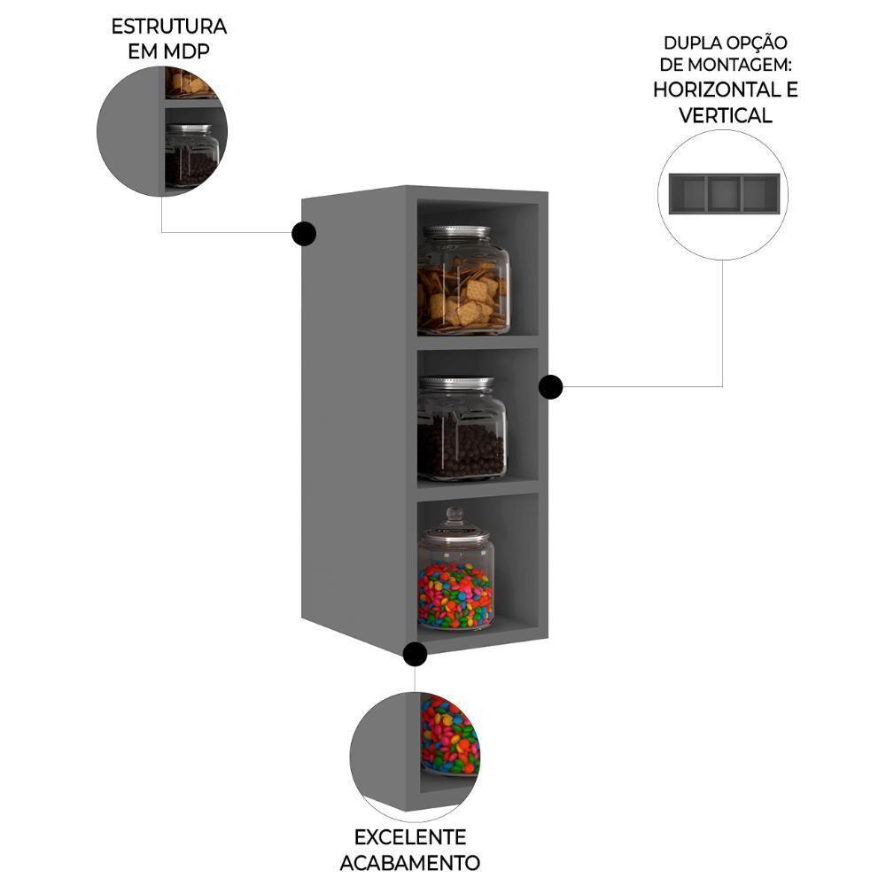 Nicho Aéreo Adega Vertical 20cm Pérola Z34 Grafite - Mpozenato - 3