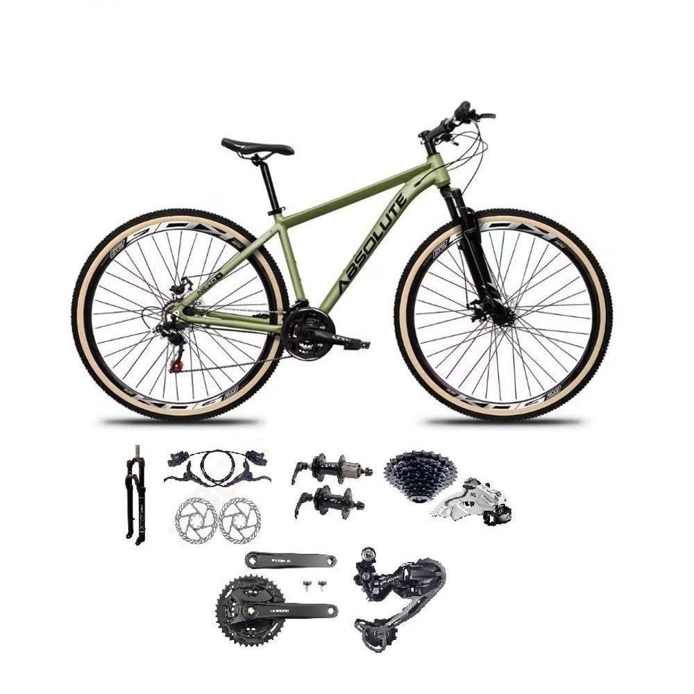 Bicicleta Aro 29 Absolute Nero 5 Câmbios Shimano Deore/altus 27v Freio A Oléo Garfo C/trava Pneu C/faixa -oliva Tam.15 - 1