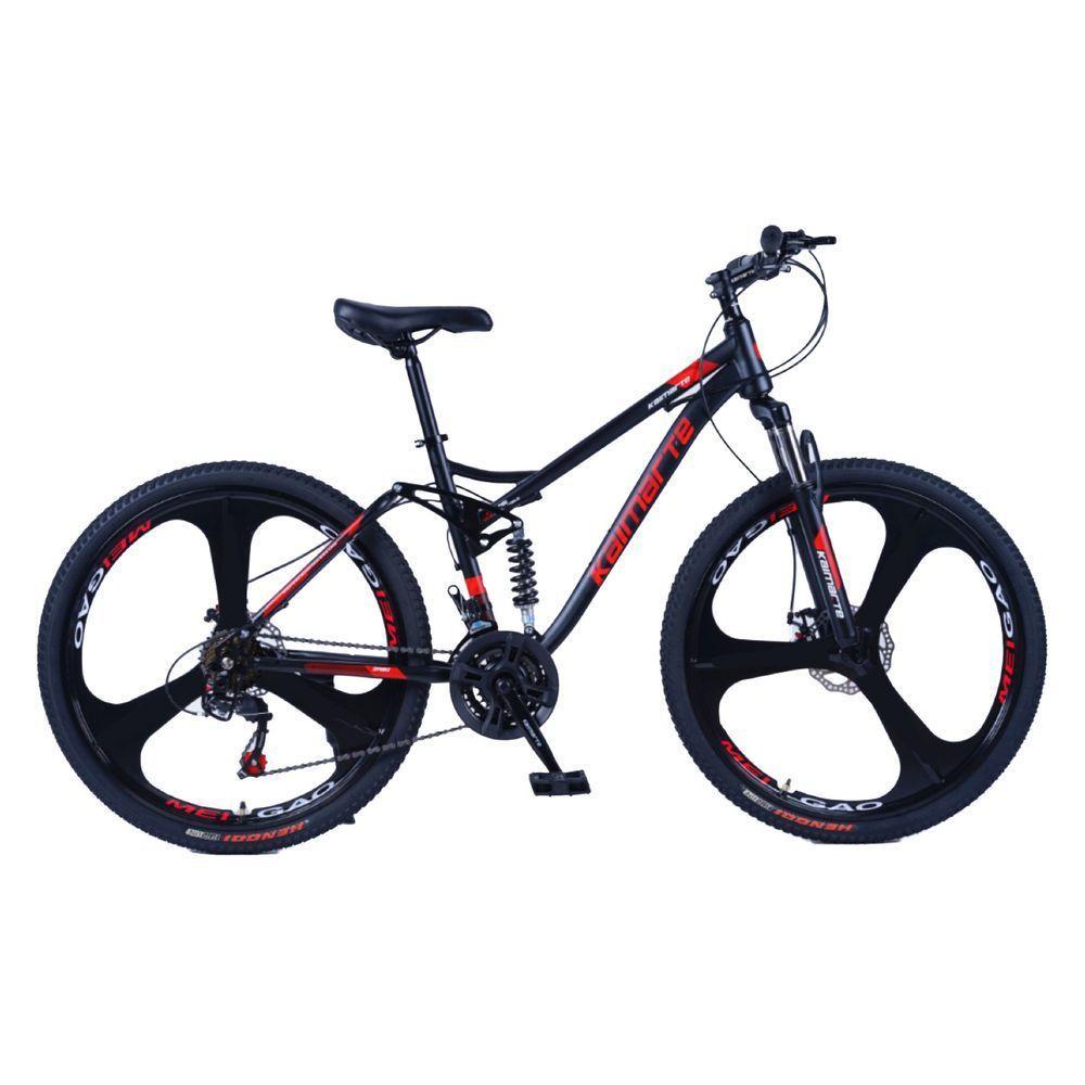 Bicicleta Aro 26 Bike Roda Magnésio Wct Fitness 21 Marchas Aço Carbono Preta Vermelha - 1