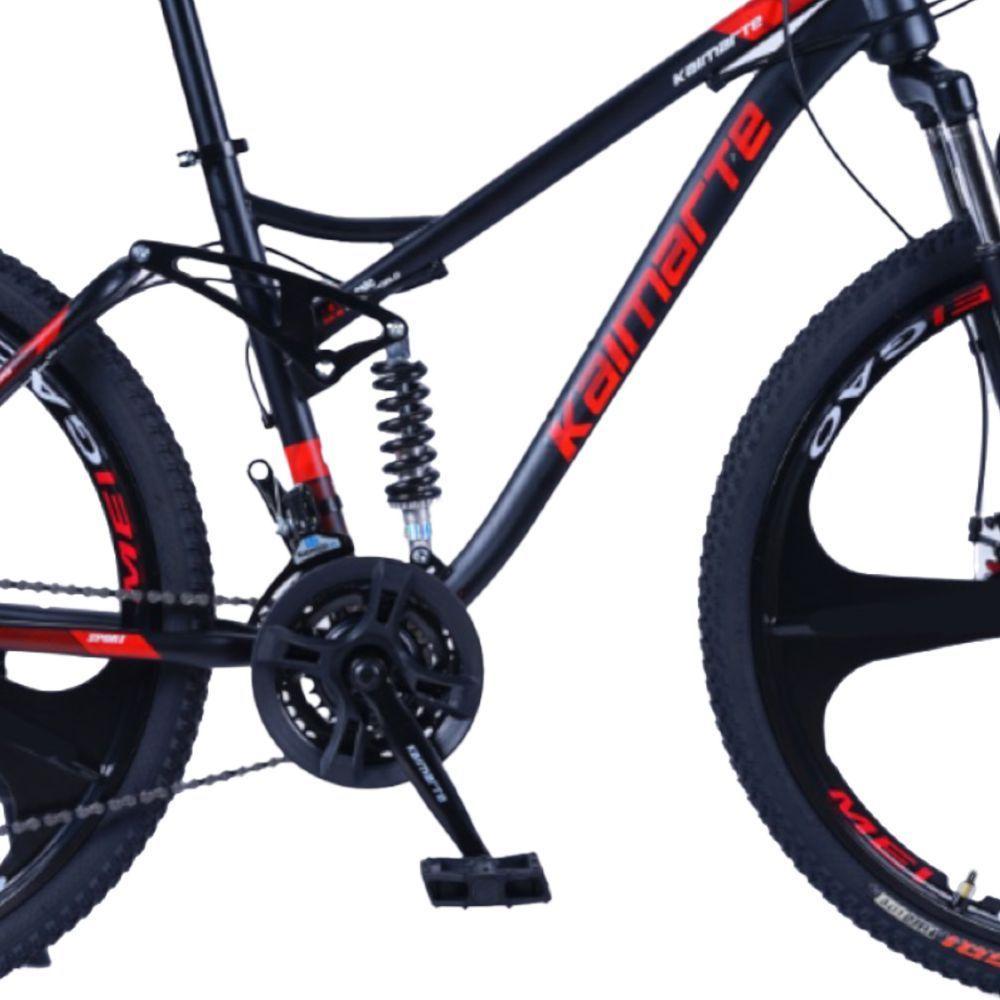 Bicicleta Aro 26 Bike Roda Magnésio Wct Fitness 21 Marchas Aço Carbono Preta Vermelha - 5