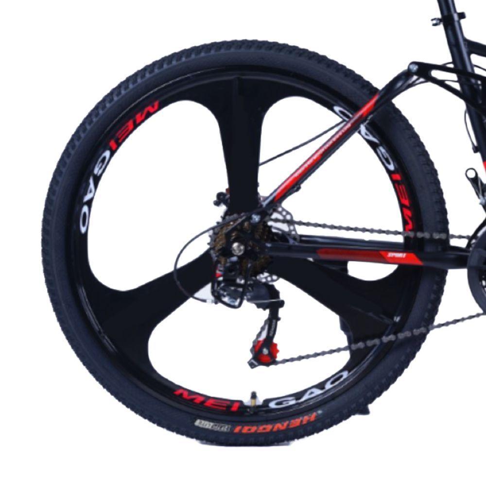 Bicicleta Aro 26 Bike Roda Magnésio Wct Fitness 21 Marchas Aço Carbono Preta Vermelha - 6