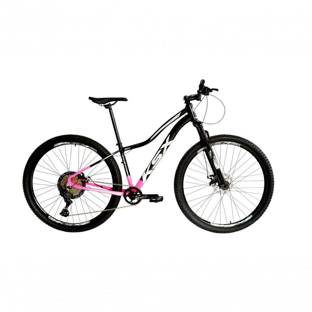Bicicleta Aro 29 Ksx Sd7 Feminina 12v Garfo Com Trava K7 11/50 Freios Hidráulicos Kit 1x12 - Rosa/preto Tam. 17 - 1